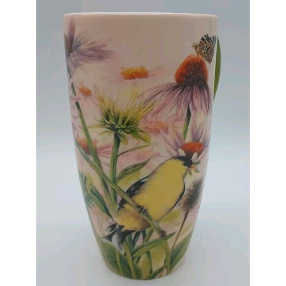 Cypress Home Butterfly Daisy Flower Bird Coffee Mug 18 oz Goldfinch Coneflower - Picture 2 of 7